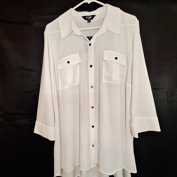 🔥NWT🔥 Slim Factor by Investments Wht Tunic Sz 2X - Picture 1 of 10
